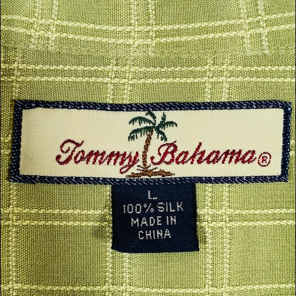 Tommy Bahama Men’s Large Hawaiian Shirt Green - Picture 6 of 12